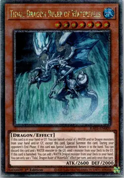 Yugioh Tidal, Dragon Ruler of Waterfalls RA03-EN009 1st Ed Quarter Century NM - Image 1