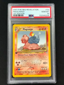 Pokemon 2001 Magcargo 1st Neo 33/64 PSA 10 - Image 1