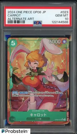 2024 One Piece OP08 JPN Alternate Art #023 Carrot PSA 10 GEM MINT - Image 1