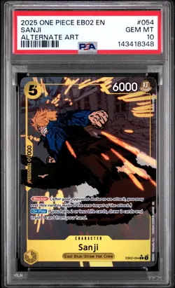 2025 ONE PIECE EB02 EXTRA BOOSTER ANIME 25TH COLLECTION ALT ART #54 SANJI PSA 10 - Image 1