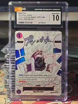 Luffy Gear Two Alternate Art manga event #OP11-080 CGC 10 Gem mint English - Image 1