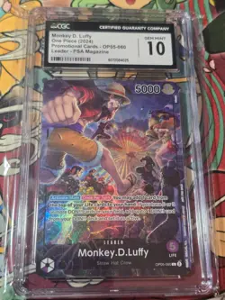 One Piece TCG Monkey D. Luffy PSA Magazine Exclusive OP05-060 CGC 10 ENGLISH - Image 1