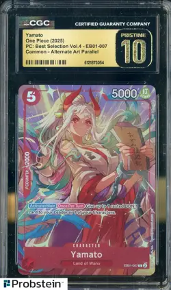 2025 One Piece PC Best Selection Vol.4 #EB01-007 Yamato Parallel CGC 10 PRISTINE - Image 1