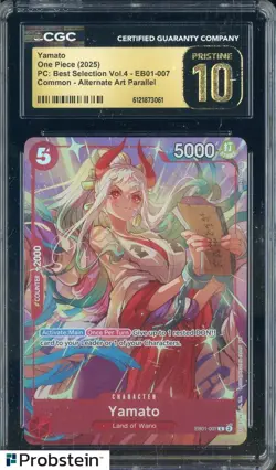 2025 One Piece PC Best Selection Vol.4 #EB01-007 Yamato Parallel CGC 10 PRISTINE - Image 1