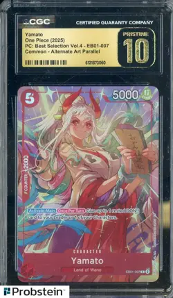 2025 One Piece PC Best Selection Vol.4 #EB01-007 Yamato Parallel CGC 10 PRISTINE - Image 1