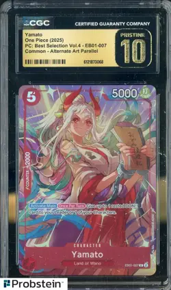 2025 One Piece PC Best Selection Vol.4 #EB01-007 Yamato Parallel CGC 10 PRISTINE - Image 1