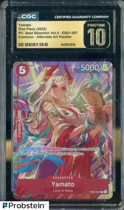 2025 One Piece PC Best Selection Vol.4 #EB01-007 Yamato Parallel CGC 10 PRISTINE - Image 1