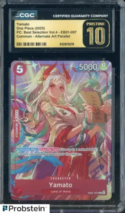 2025 One Piece PC Best Selection Vol.4 #EB01-007 Yamato Parallel CGC 10 PRISTINE - Image 1