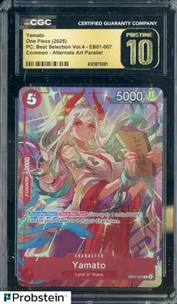 2025 One Piece PC Best Selection Vol.4 #EB01-007 Yamato Parallel CGC 10 PRISTINE - Image 1
