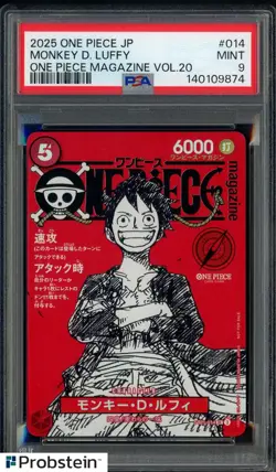 2025 ONE PIECE JPN PROMOS ONE PIECE MAGAZINE VOL.20 #014 MONKEY D. LUFFY PSA 9 - Image 1