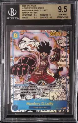 2025 ONE PIECE A FIST OF DIVINE SPEED #OP11118 MONKEY. D. LUFFY BGS 9.5 - Image 1