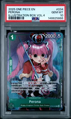 2025 ONE PIECE PROMOS ILLUSTRATION BOX VOL.4 #034 PERONA PSA 10 - Image 1
