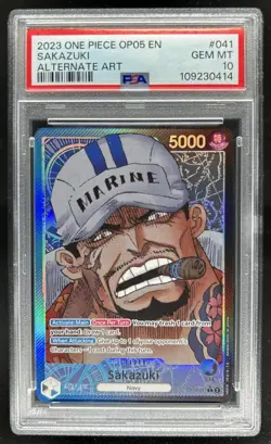 2023 One Piece Awakening of the New Era Sakazuki Leader Alt Art #OP05-041 PSA 10 - Image 1