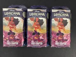 Lot x3 2024 Disney Lorcana TCG First Chapter Amber & Amethyst Starter Deck WSC32 - Image 1