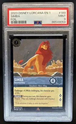 2023 Disney Lorcana Simba - Returned King Foil #189/204 PSA 9 - Image 1