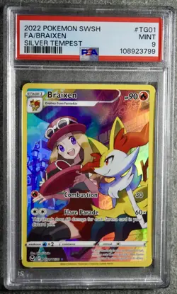 2022 Pokemon Braixen TG01/TG30 Full Art Trainer Gallery Silver Tempest - PSA 9 - Image 1
