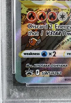 2022 POKEMON SWSH BLACK STAR PROMO #262 FULL ART/CHARIZARD VSTAR PSA 9 - Image 4
