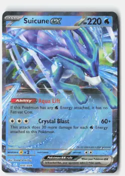 Suicune ex 010/034 Holo Classic Collection Trading Card Game Classic Pokemon NM - Image 1