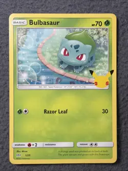 Pokemon TCG Bulbasaur Non Holo Card 1/25 McDonald's Promo, LP Condition - Image 1