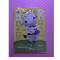 Animal Crossing Tia Character Amiibo Card #121 Regular Set 11/18 Card Stock - Image 1