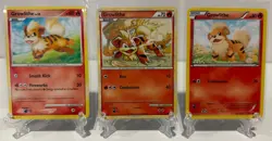 Pokemon Growlithe 3 Card Lot 09' #108/147, 10' #65/123, 12' #11/99, LP - Image 1