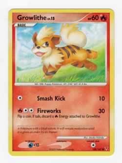 Pokemon Growlithe 3 Card Lot 09' #108/147, 10' #65/123, 12' #11/99, LP - Image 2