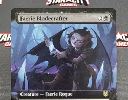 MTG Faerie Bladecrafter- DAMAGED -Wilds of Eldraine Commander Magic Card #050 - Image 3