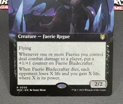 MTG Faerie Bladecrafter- DAMAGED -Wilds of Eldraine Commander Magic Card #050 - Image 4
