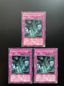 Yugioh Labyrinth Of Nightmare DR2-EN221 Unlimited Edition Common Damaged X3 - Image 1