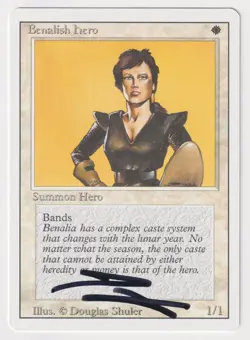 Signed Benalish Hero Proof LP Revised Artist Douglas Shuler 1994 MTG Magic AP! - Image 1