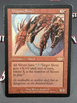 MTG Magma Sliver- DAMAGED -Legions Magic the Gathering Card #107 - Image 1