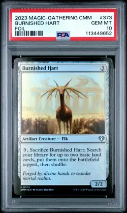 2023 MTG COMMANDER MASTERS FOIL #373 BURNISHED HART PSA 10 - Image 1