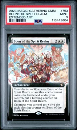 2023 MTG COMMANDER MASTERS EXTENDED ART #753 BOON OF THE SPIRIT REALM PSA 9 - Image 1