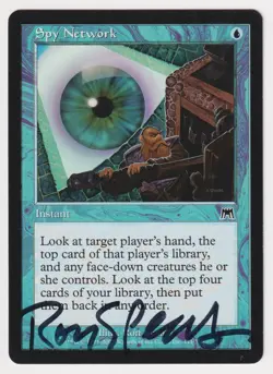 Signed Spy Network HP Onslaught Artist Ron Spears 2002 MTG Magic Blue Instant! - Image 1