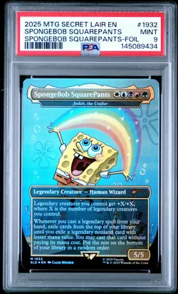 2025 MTG SECRET LAIR DROP #1932 SPONGEBOB SQUAREPANTS PSA 9 - Image 1