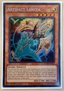 Yugioh Artifact Lancea BLMM-EN125 Secret Rare 1st Ed Near Mint - Image 1