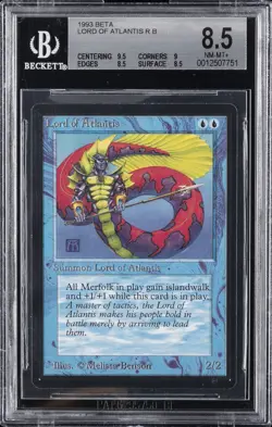 1993 MAGIC: THE GATHERING BETA R B LORD OF ATLANTIS BGS 8.5 - Image 1