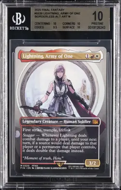 2025 FINAL FANTASTY BORDERLESS ALT ART M ##0320 LIGHTNING, ARMY OF ONE BGS 10 - Image 1