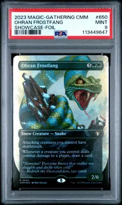 2023 MTG COMMANDER MASTERS SHOWCASE-FOIL #650 OHRAN FROSTFANG PSA 9 - Image 1
