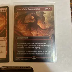 MTG - Rite Of The Dragoncaller - Foundations - 2x Borderless & Base NM-MT - Image 2