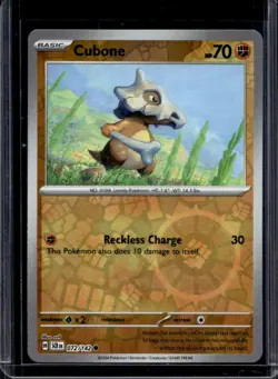 2024 Pokemon Stellar Crown Cubone Reverse Holo #072/142 - Image 1