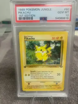 Pokemon 1999 Pikachu 1st Edition Jungle 60 PSA 10 - Image 1