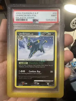 PSA 9 UMBREON 2008 POKEMON MAJESTIC DAWN REVERSE FOIL/HOLO RARE 32/100 2008 #32 - Image 1