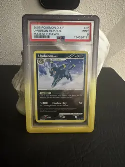 PSA 9 UMBREON 2008 POKEMON MAJESTIC DAWN REVERSE FOIL/HOLO RARE 32/100 2008 #32 - Image 2