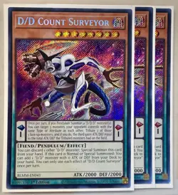 3x Yugioh D/D Count Surveyor BLMM-EN041 Secret Rare NM 1st Ed - Image 1
