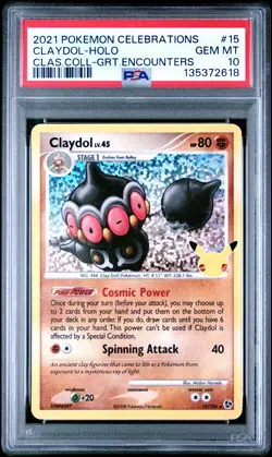 2021 POKEMON CELEBRATIONS CLASSIC COLLECTION #15 CLAYDOL-HOLO PSA 10 - Image 1
