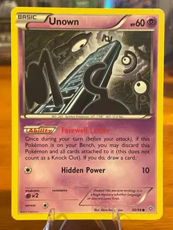 2015 Pokemon XY Ancient Origins Unown 30/98 Common Basic MP - Image 1