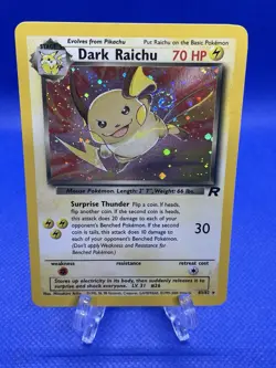 Read Description* Pokemon TCG Dark Raichu 83/82 Secret Rare Holo Unlimited 2000 - Image 1