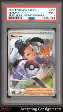 2024 Pokemon TCG Scarlet & Violet Paldean Fates #238 Nemona SIR PSA 9 MINT - Image 1