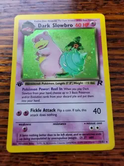 MP Pokemon TCG Dark Slowbro Team Rocket 12/82 Holo 1st Edition Holo Rare - Image 1